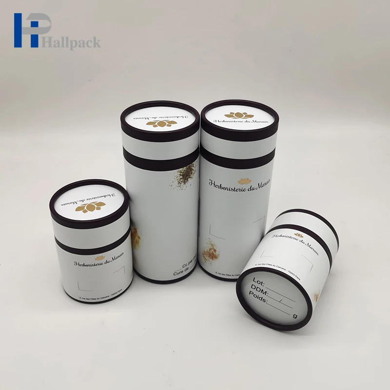 Bio-degradable Food Grade Cardboard Cylinder Box Spice Paper Tube Packaging