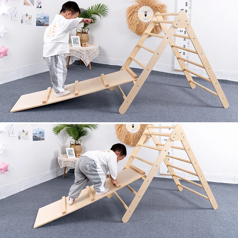 Winning Children Furniture Sets Kids Baby Montessori Furniture Toys Rainbow Rocking Montessori Climbing Arch Rocking Play