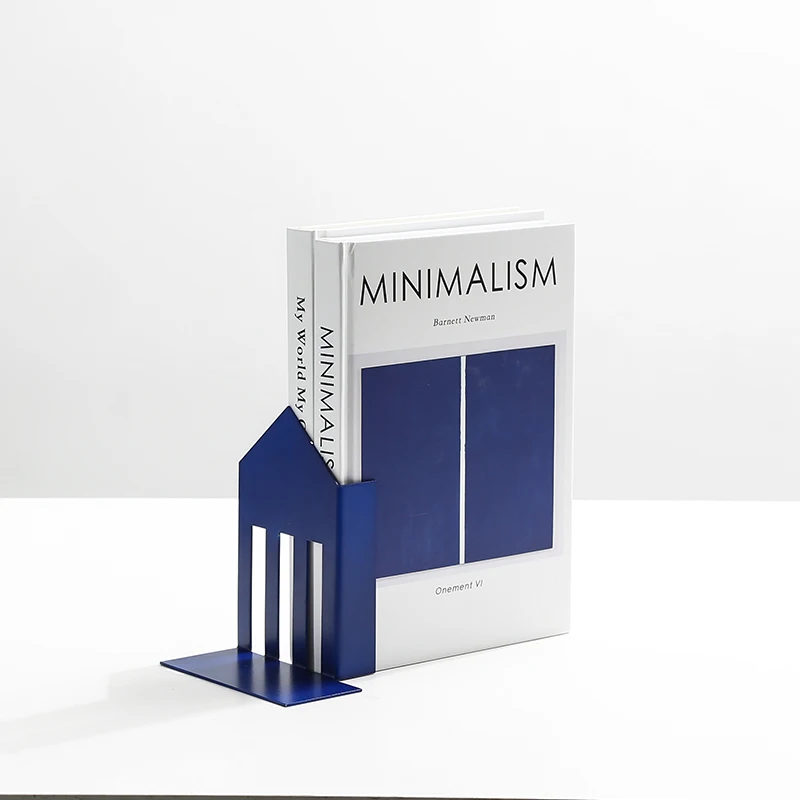 Modern White Black Blue New Arrival Metal Decorative Creative Metal Bookends Sujetalibros Book End