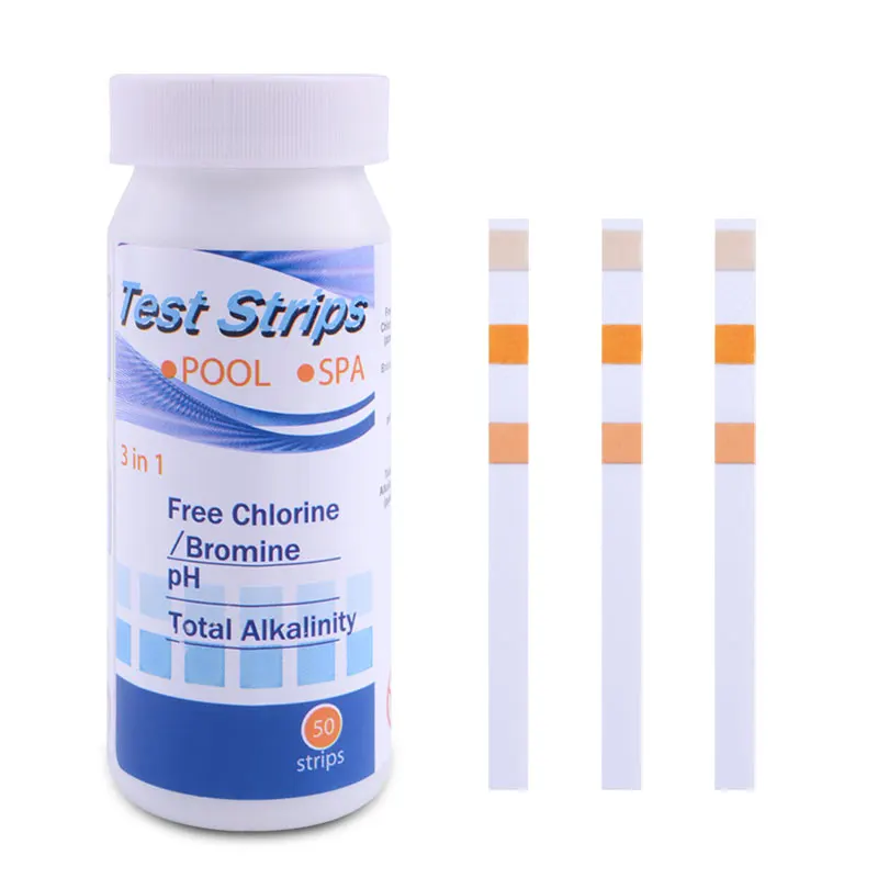 50strips PH Meters PH Test Strips 3 in 1ph test kits free chlorine total alkalinity Measurement  swimming pool SPA