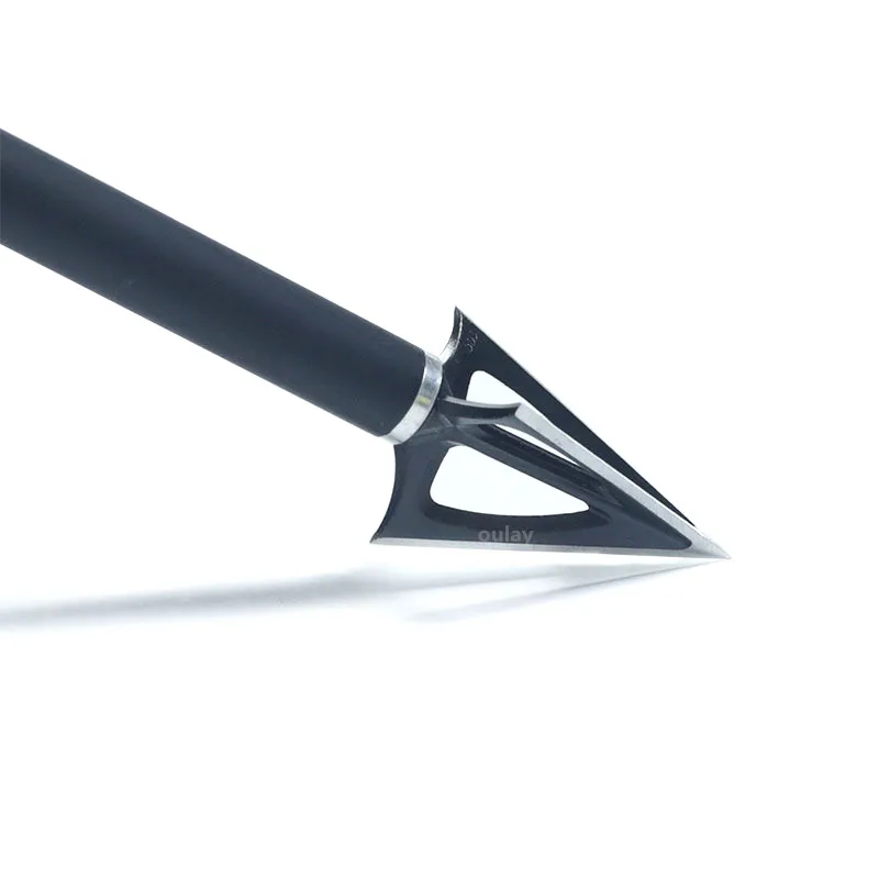 Archery Broadheads Arrow Tip  Black Fixed 3 Blades Stainless Steel Q2 Hunting Broadheads 100 Grain Arrow Hunting Head
