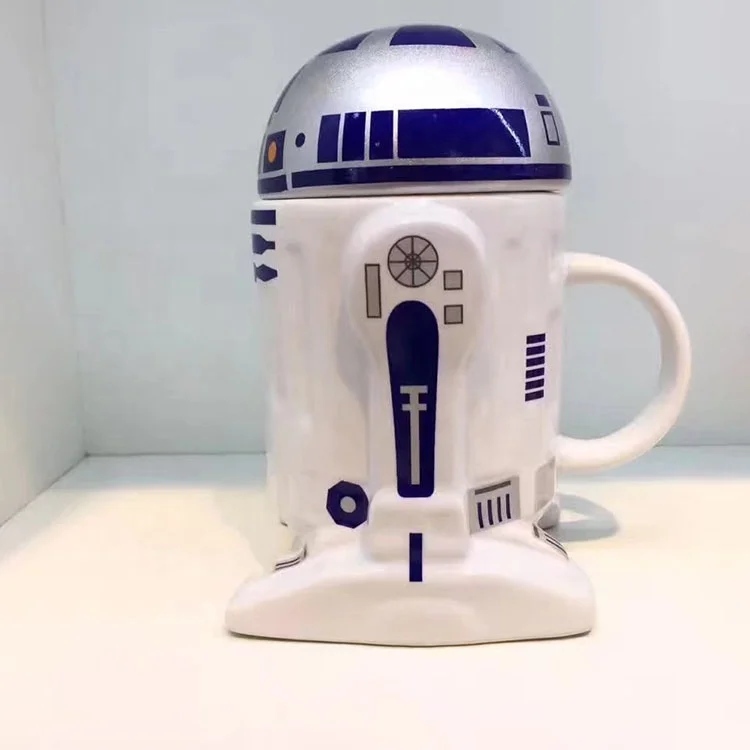 Ceramic R2d2 3d Custom Logo Coffee Mug Cups for Gifts Mugs Customized Logo Customized Color for 1 Users Box 300ml 5 Pieces