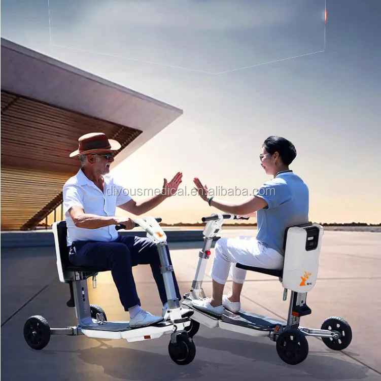Automatic fold & unfold lightweight disabled 3 wheels elderly electric wheelchair electric scooter