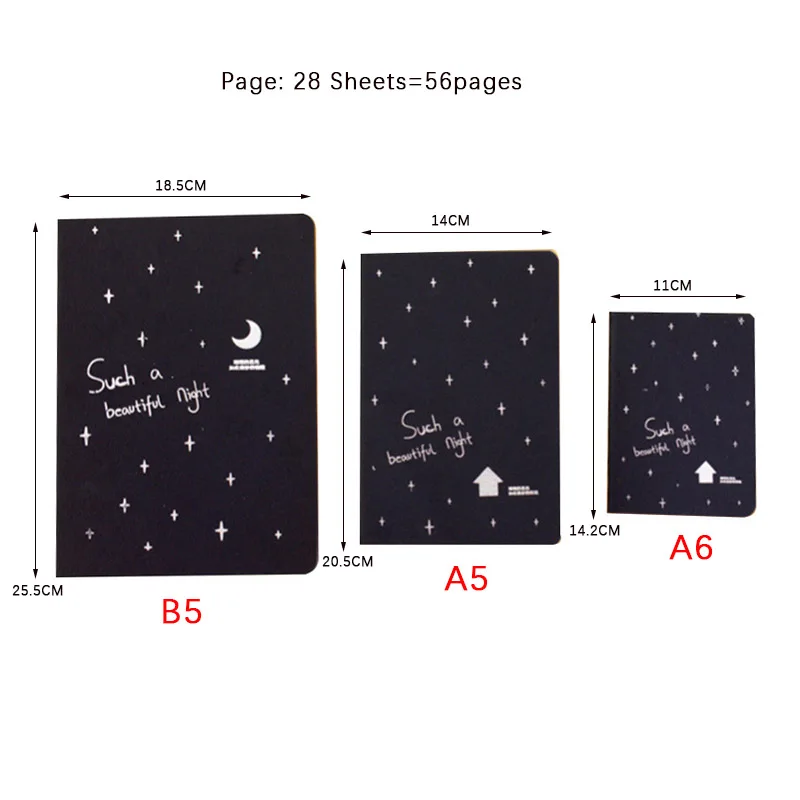 School supplies A5 Black Paper Painting Drawing Book Gel Pens Highlighter Sketchbook for Gift