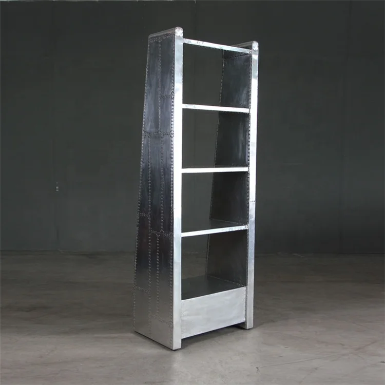 Unique Design Aluminum Sheet MDF Frame Wooden Library Bookshelf