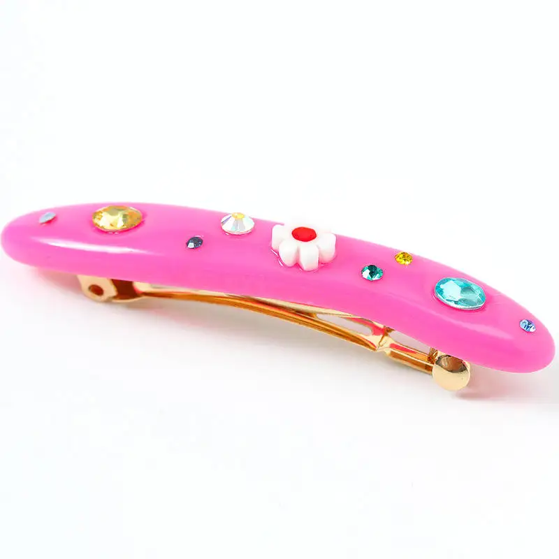 JIRIS New Arriving Candy Color Hairclip Resin Crystal Diamond Barrette Sweet Girls Fashion Hair Accessories Korean Style Hairgri