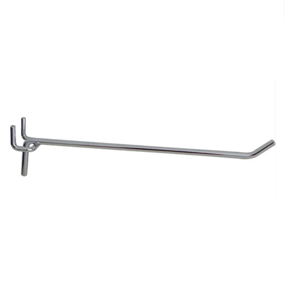 Chrome Finished Supermarket Metal  Display Hanging  Pegboard Hook for punched board