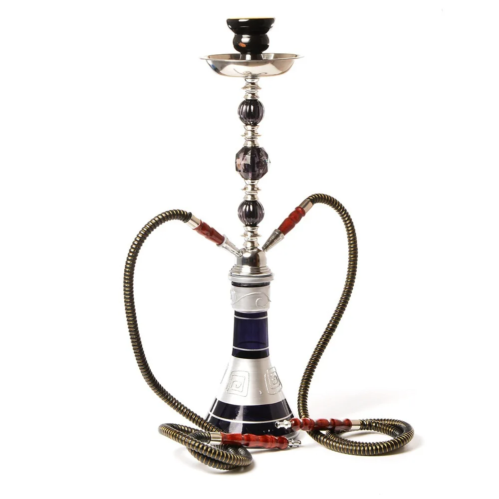 Высококачественный изысканный стеклянный кальян Chicha арабский в наличии средний двойной шланг Nargile