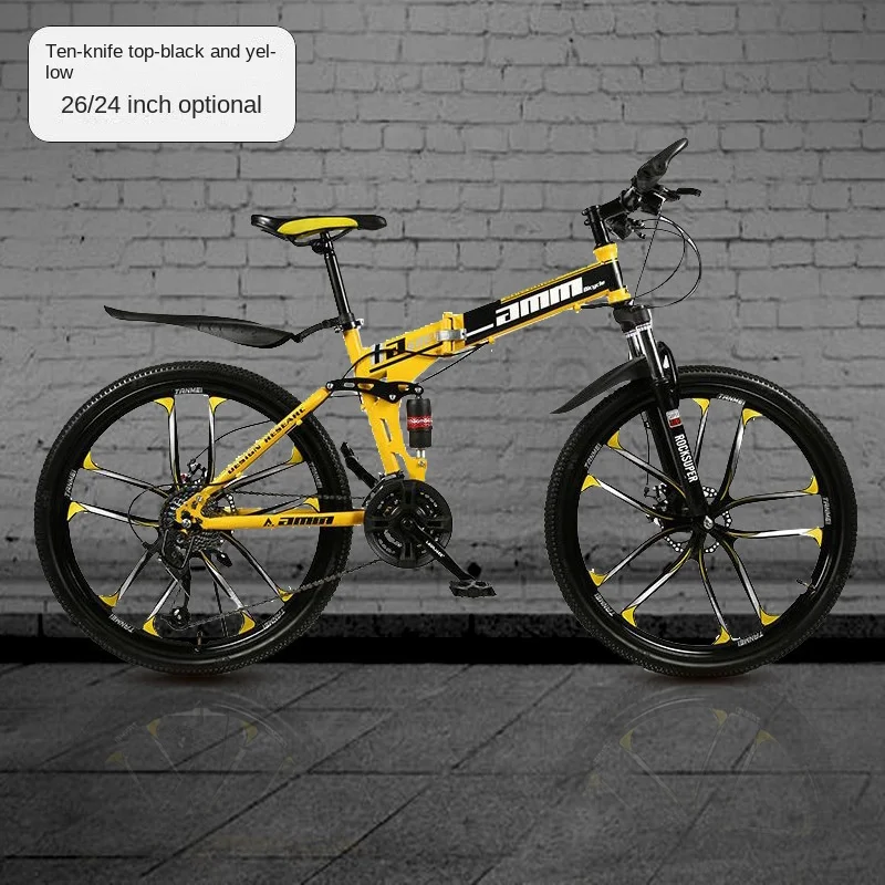 Wholesale easy carry folding bicycle 24/26 inch cheap foldable bicycle for adult Folding Mountain Bike