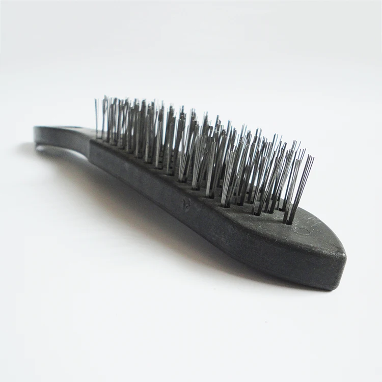 Cheap Plastic Handle Steel and Brass Plated Wire Brush