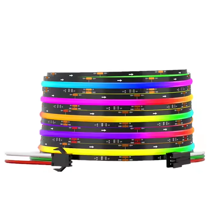 Banqcn FCOB SPI RGB IC LED Light WS2811Addressable 720 LEDs Black PCB Dream Color Flexible COB Digital Led Pixel Strip COB