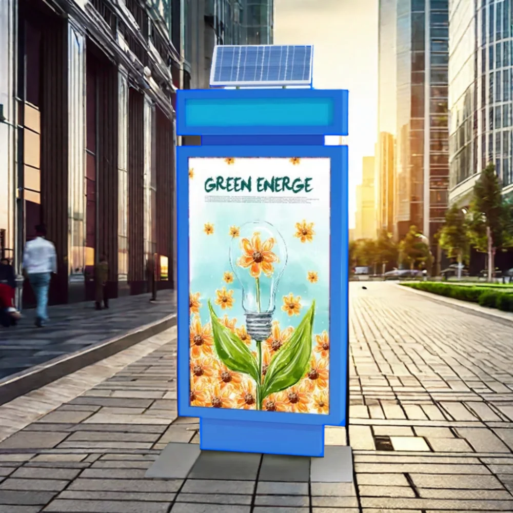 City street custom solar light-emitting diode backlight double-sided advertising light box