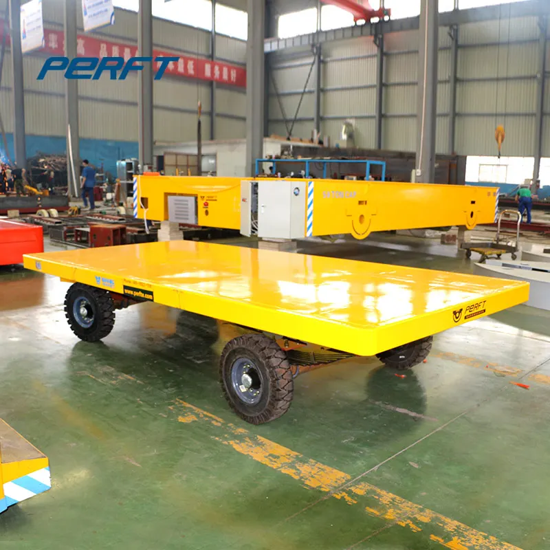 tractor towable wagon trackless motorized transfer trolley for foundry environment 50 ton
