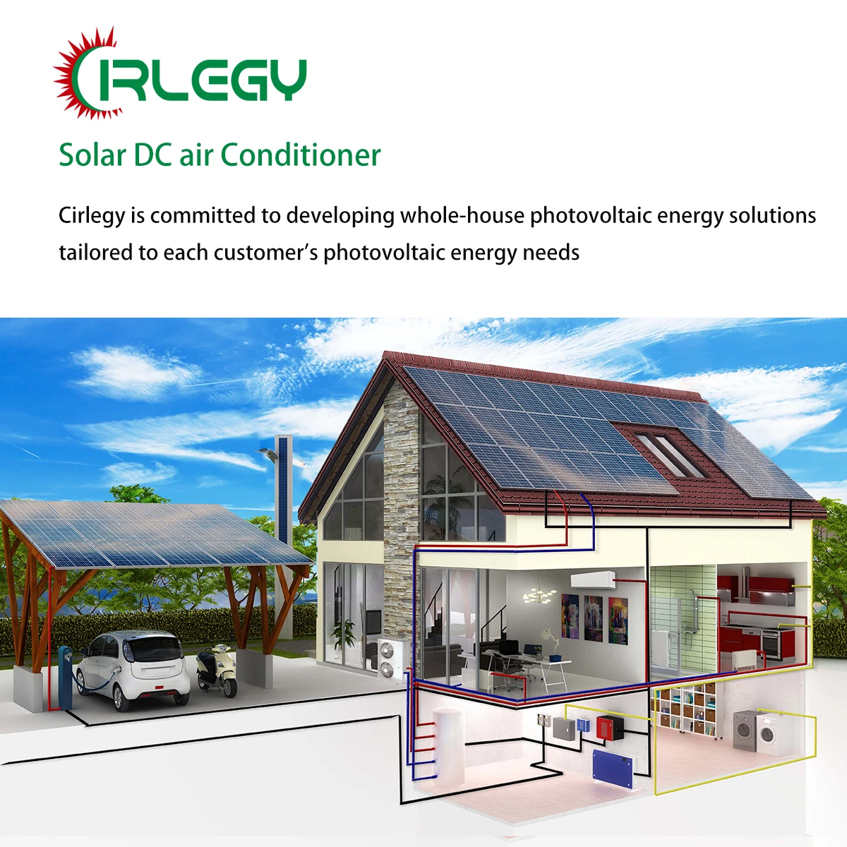 Кондиционер Cirlegy на солнечной энергии 7000BTU 12000Btu 18000Btu гибридный инвертор переменного/постоянного тока мини-сплит-блок переменного цена