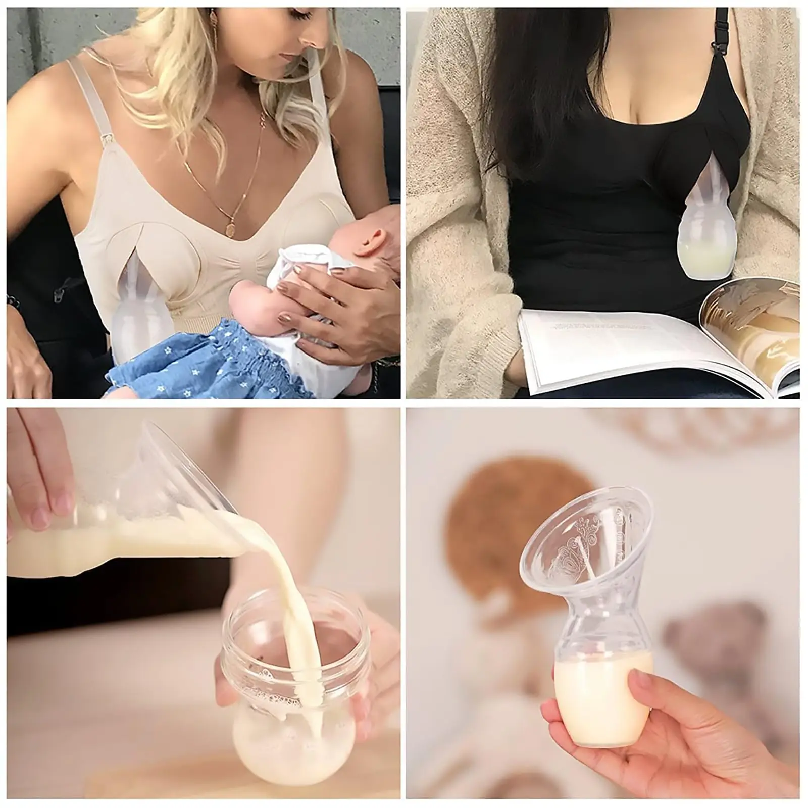 Baby Feeding Manual Breast Collector Automatic Correction Breast Milk Silicone Pumps Maternity breast pump
