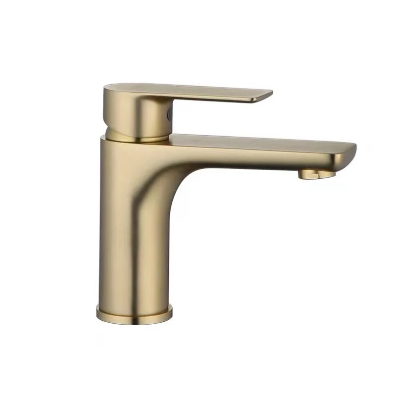 Luxury 5 Stars Hotel Standard Mixer Stainless Steel Tap Countertop Brush Gold Wash Basin Lavabo Faucet For Bathroom