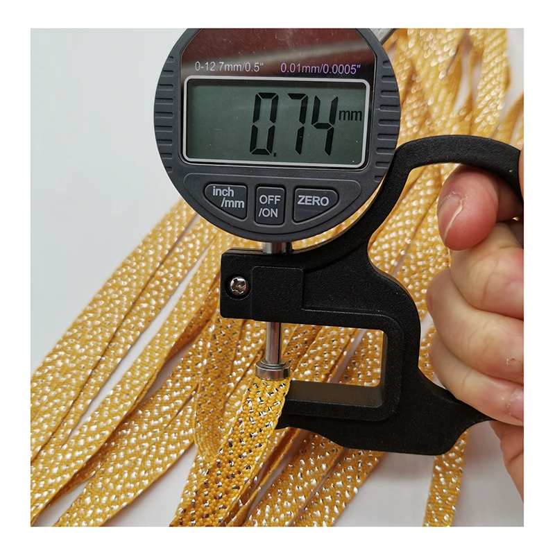 
10MM Gold single layer flat braid rope with Silver fiber for Clothing decoration 