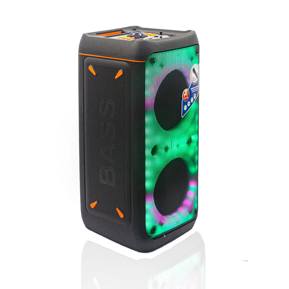2021 new high quality karaoke boombox 40W MIC/BT/AUX/USB portable led light blue tooths speaker