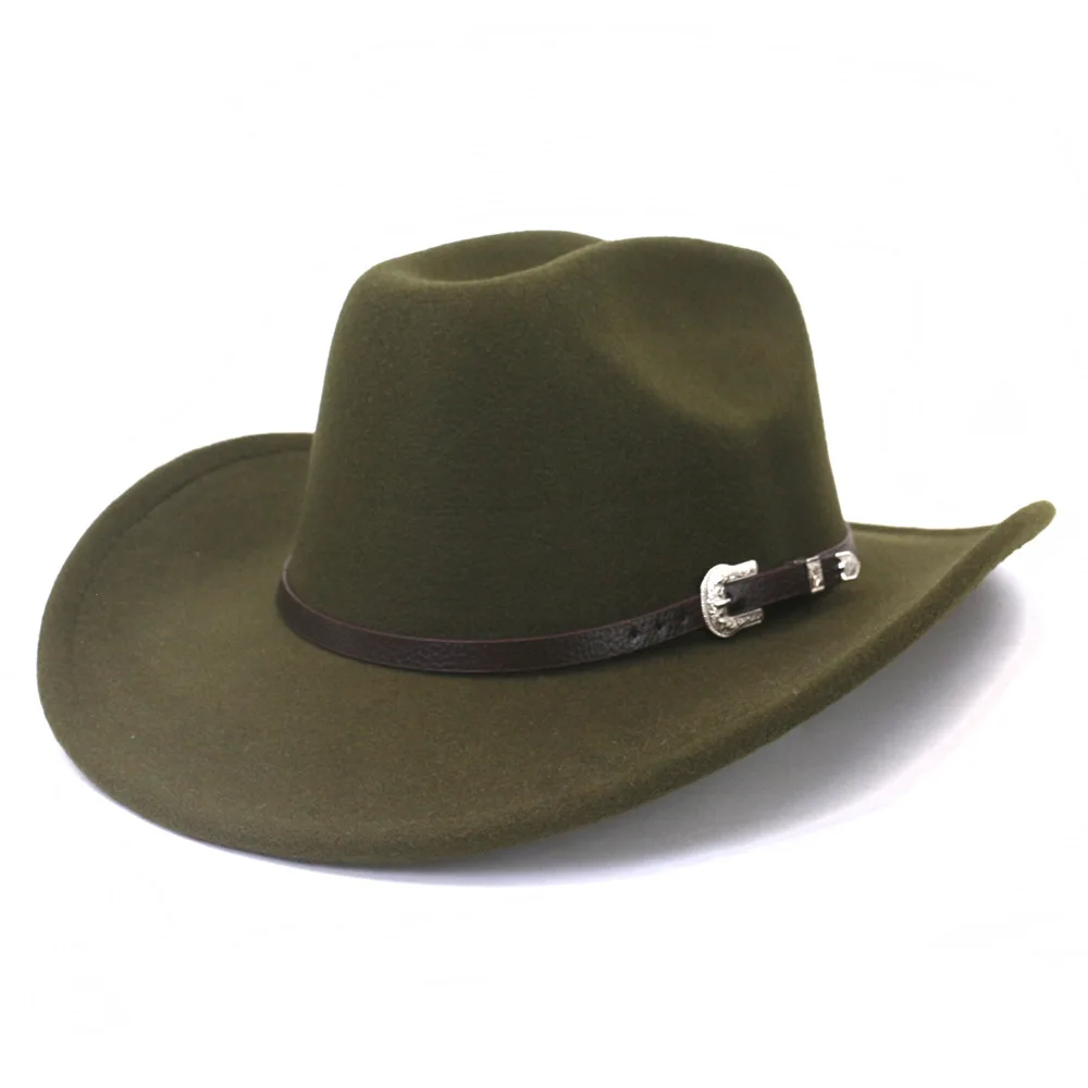 2024 New style high quality popular fashionable colorful cowboy woolen top overhang ethnic jazz travel party cowboy Hats