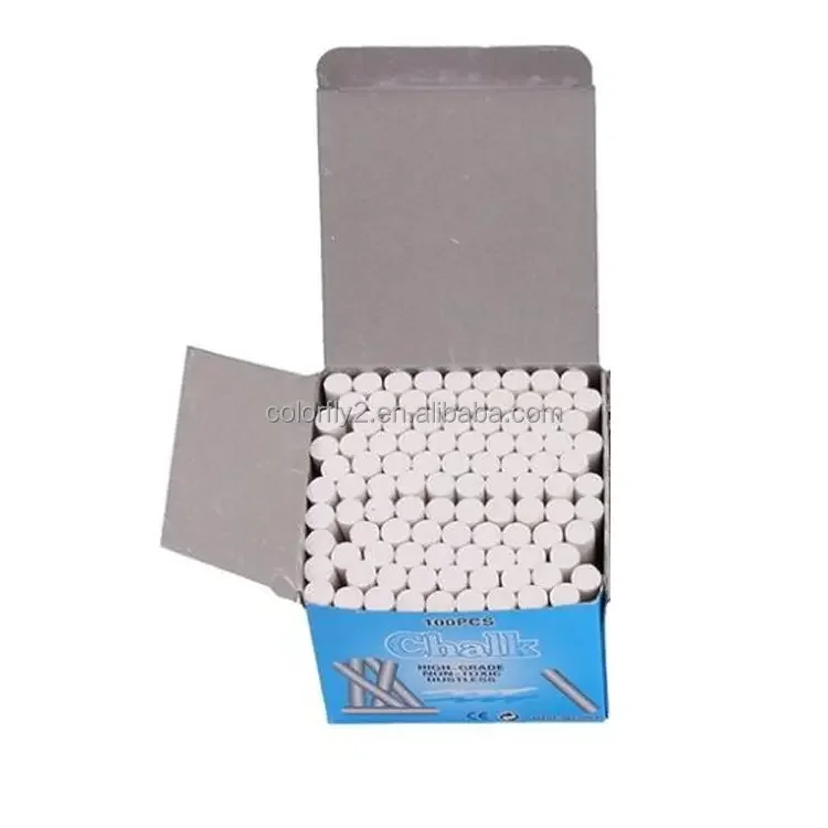 Factory Dustless Chalk White Chalk 100pcs/box Cheap Bulk High Quality Color Chalk