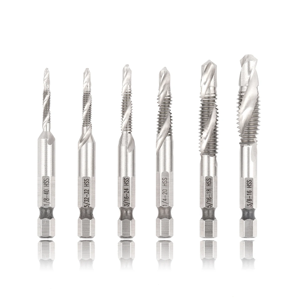 TG HSS Screw Drill Tap set 6pcs the drill bit set for drilling tapping and countersinking