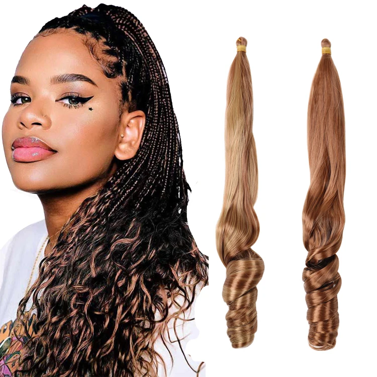 24 Inch Curly Loose Curl Wave Crochet Braids Synthetic Spiral Curl Hair Wavy Curly Braiding straight bulk hair
