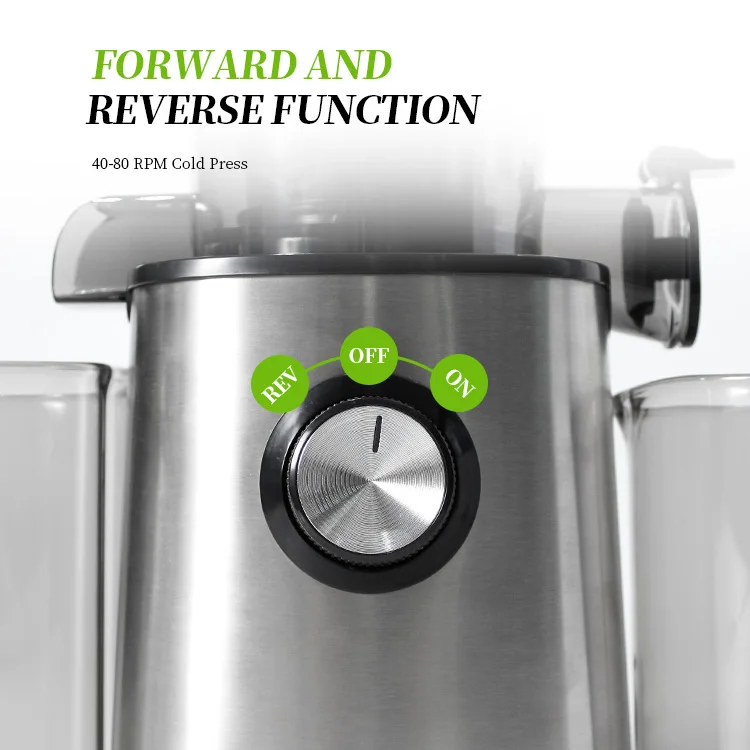 GDOR Cold Press Juicer 4.3 Feed Chute Tritan Material Powerful 200W Fruit Slow Juicer Machines Extractor