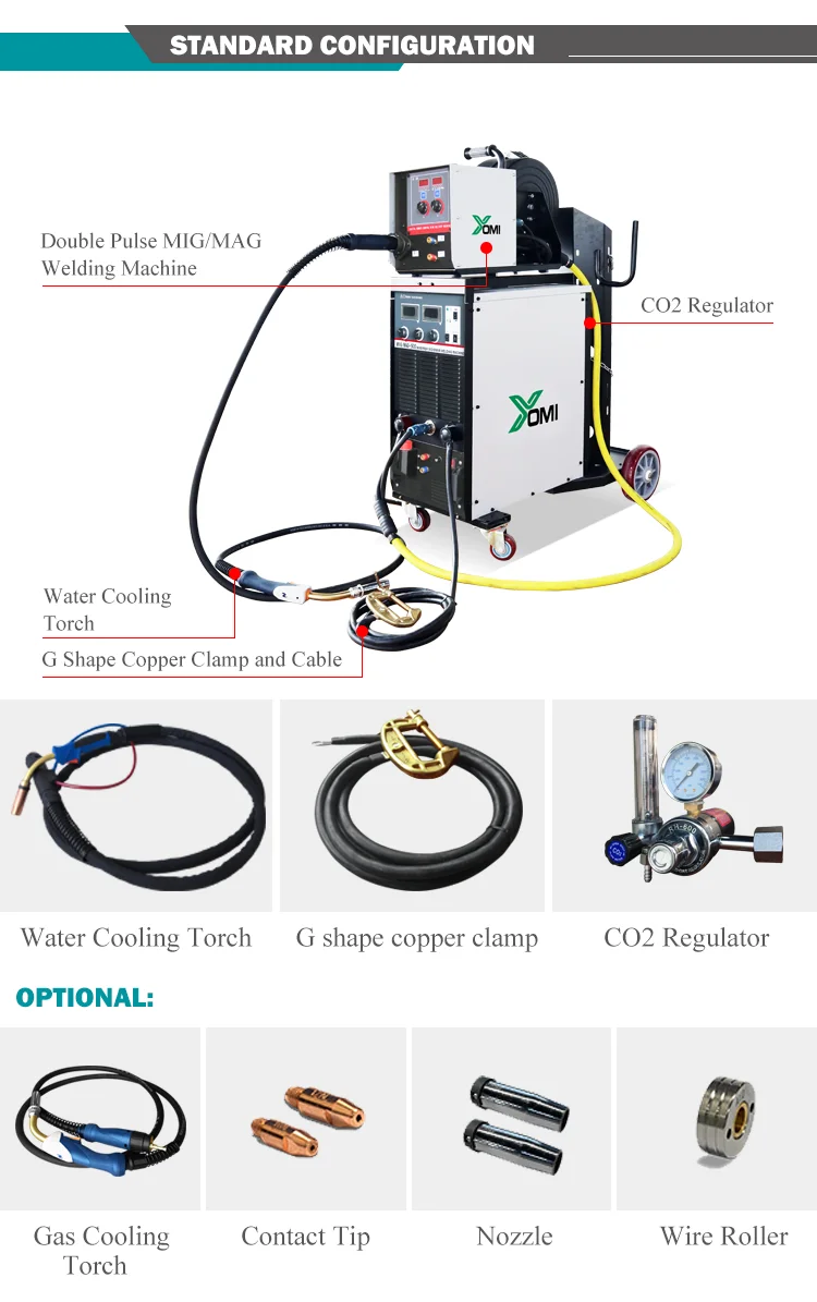 220v 380v Aluminum Double Synergy Pulse Digital Inverter MMA NBC Co2 Maquina MIG MAG 500 Welding Machine