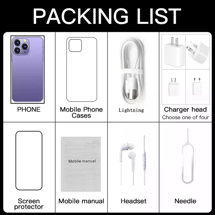 Fast drop ship Original i 14 pro max unlocked cell phone 7.3 inch Big Screen 12GB + 512GB Dual SIM Android 5G smart mobile phone