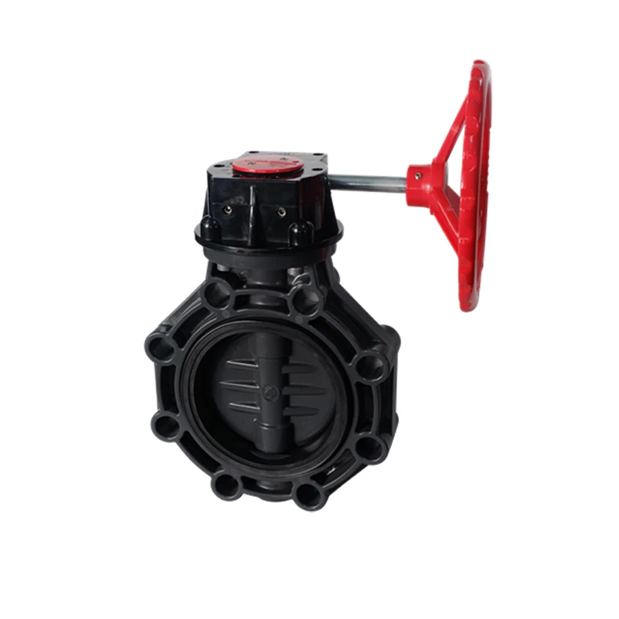DIN/JIS/ANSI UPVC/CPVC/Pph/PVDF EPDM seal Handle Butterfly Valve for Acid-Base Chemistry Industry using