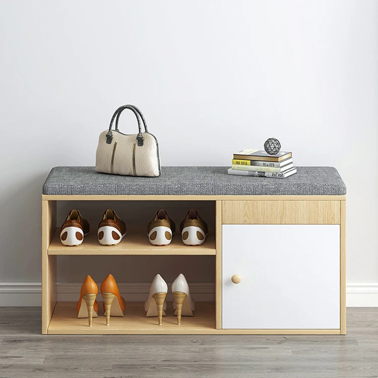 Современный деревянный шкаф для хранения шкаф древесины 2 яруса дизайнерской обуви стойки Настольный органайзер с дверью