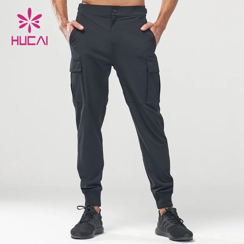 Wholesale Fashionable Mens Slim Fit Trousers Hip Hop Big Pockets Cargo Pants Custom Joggers Sports Sweatpants For Men