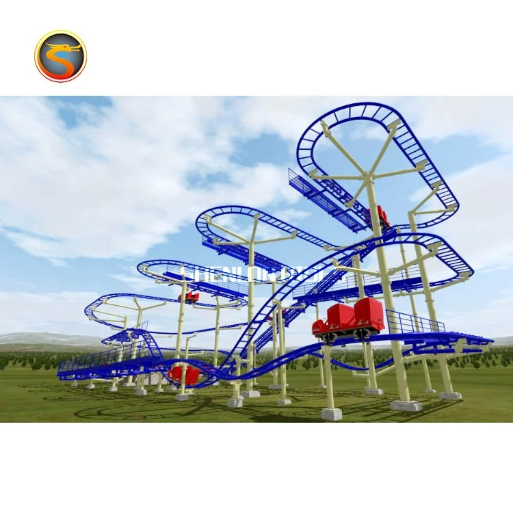 Fairground attractions outdoor kiddie amusement park rides spinning coaster