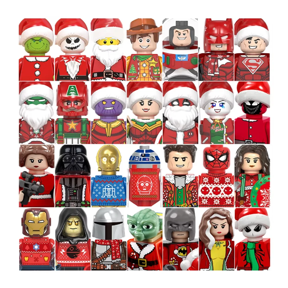 Рождественская игрушка супер герой космические войны подарок человек паук чудо c-3po r2-d2 строительные блоки наборы игрушки для детей