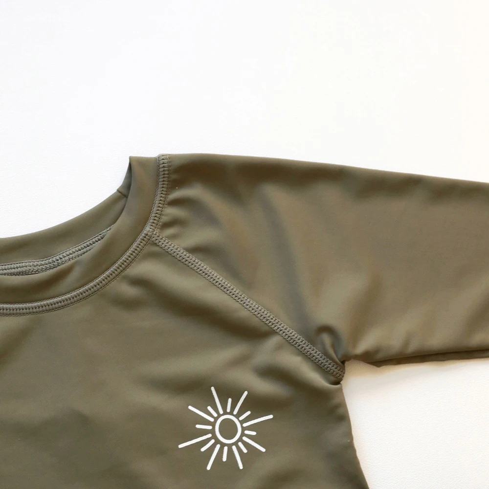 Summer Swim Boy Kids Sustainable Swimsuits Printed Pullover Swimlife Baby Two-piece Swimbikerun Boy Swimsuit Set