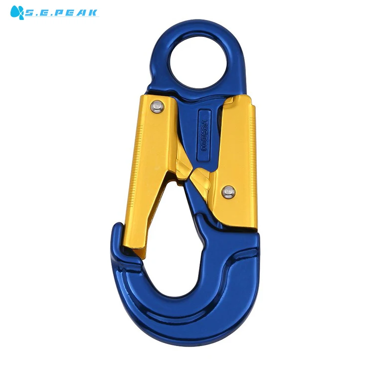 Mountain climbing 25KN anodized snap on hook buckle with eyelet wholesale custom carabiner hook climbing