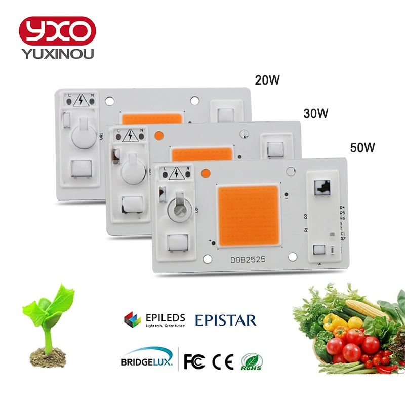 Customized Cob Led Light Strip Panel Chip 20 30 50W Red Yellow White Lighting Color Dc Led Chip Lamp Diy