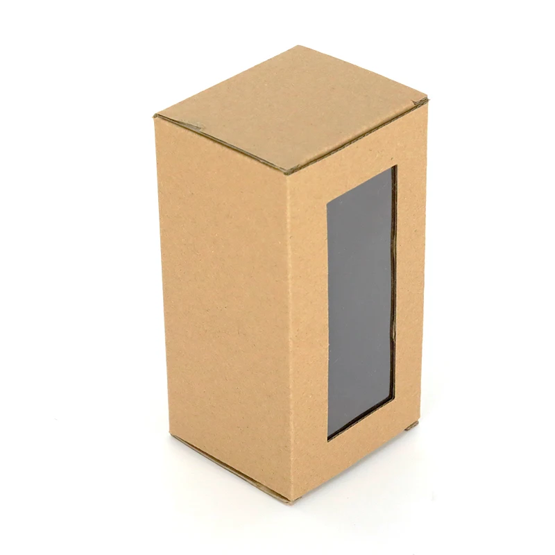 Custom size Plain F flute corrugated paper box with PVC window for cosmetics