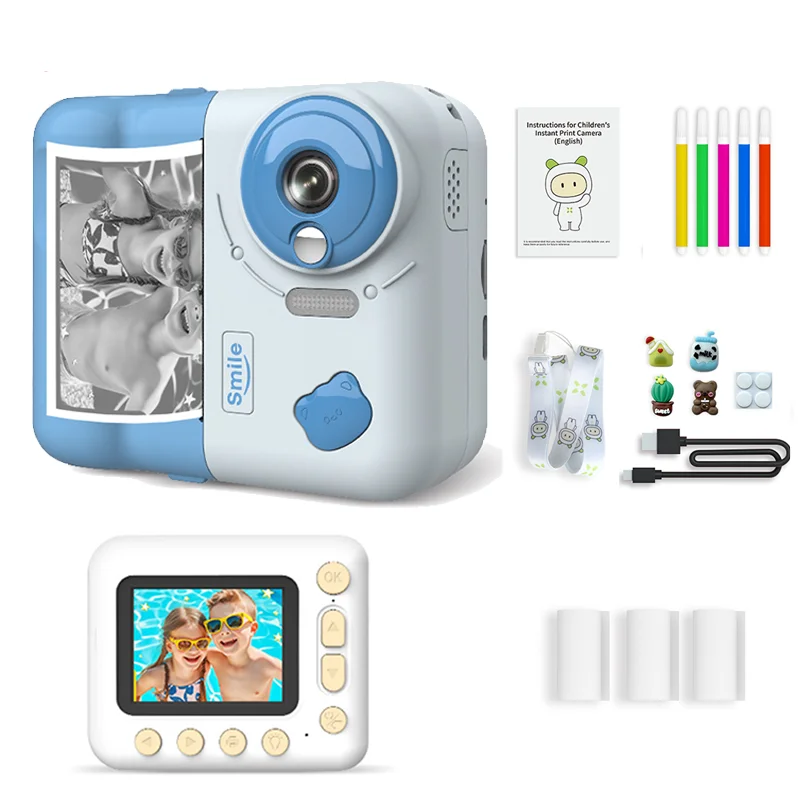 2024 Children Camera With Printer Camara Instantanea Shoot Instant Print Camera with Printing Paper For Kids ll