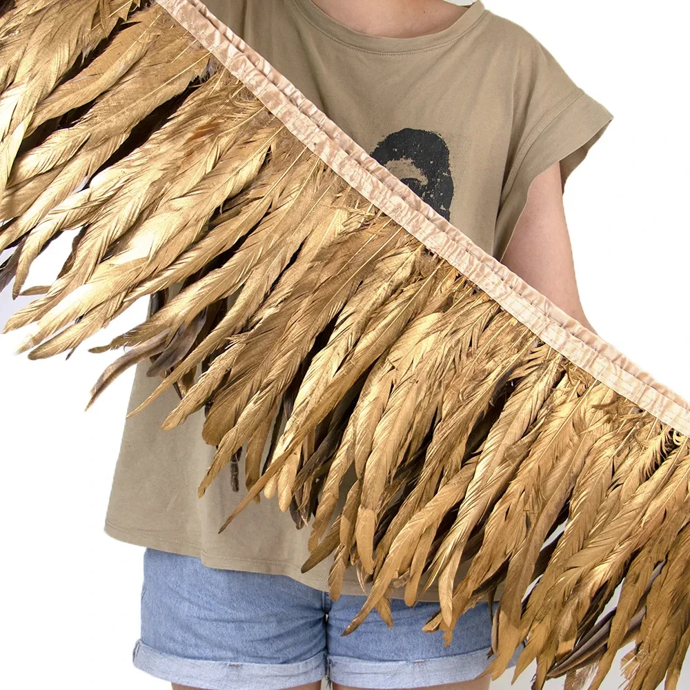 Factory Wholesale Chicken Feather Trims And Fringes 8-10inch Rooster Feather Chicken Feather Trimming For Festival&party