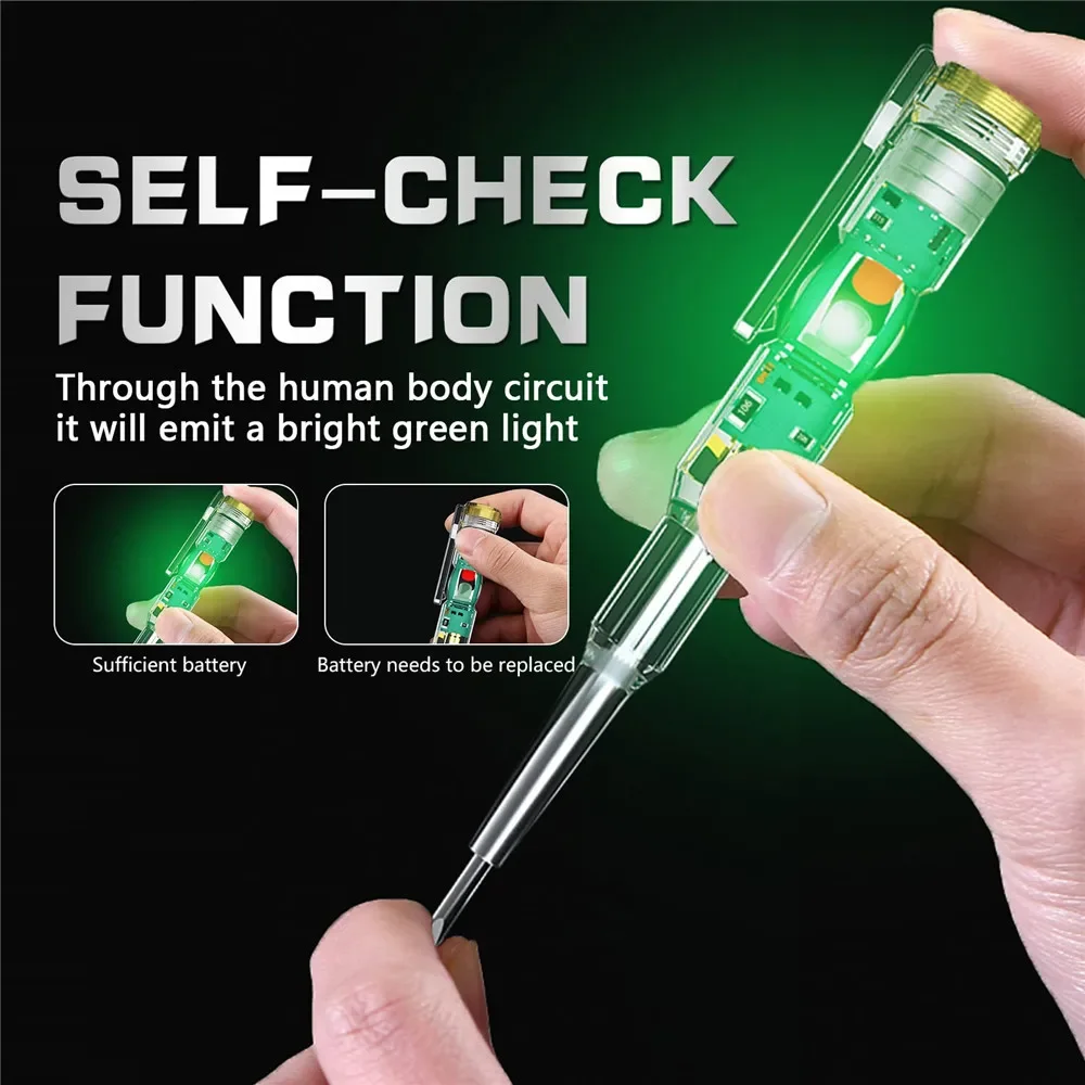 Digital Voltage Tester Pen AC Non-contact Induction Test Pencil Voltmeter Detector Electrical Slotted Screwdriver Indicator