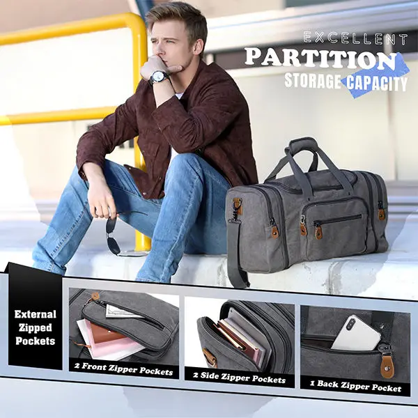 BSCI custom Factory Canvas Gym Weekender Travel Bag Large Sports Duffle Bag