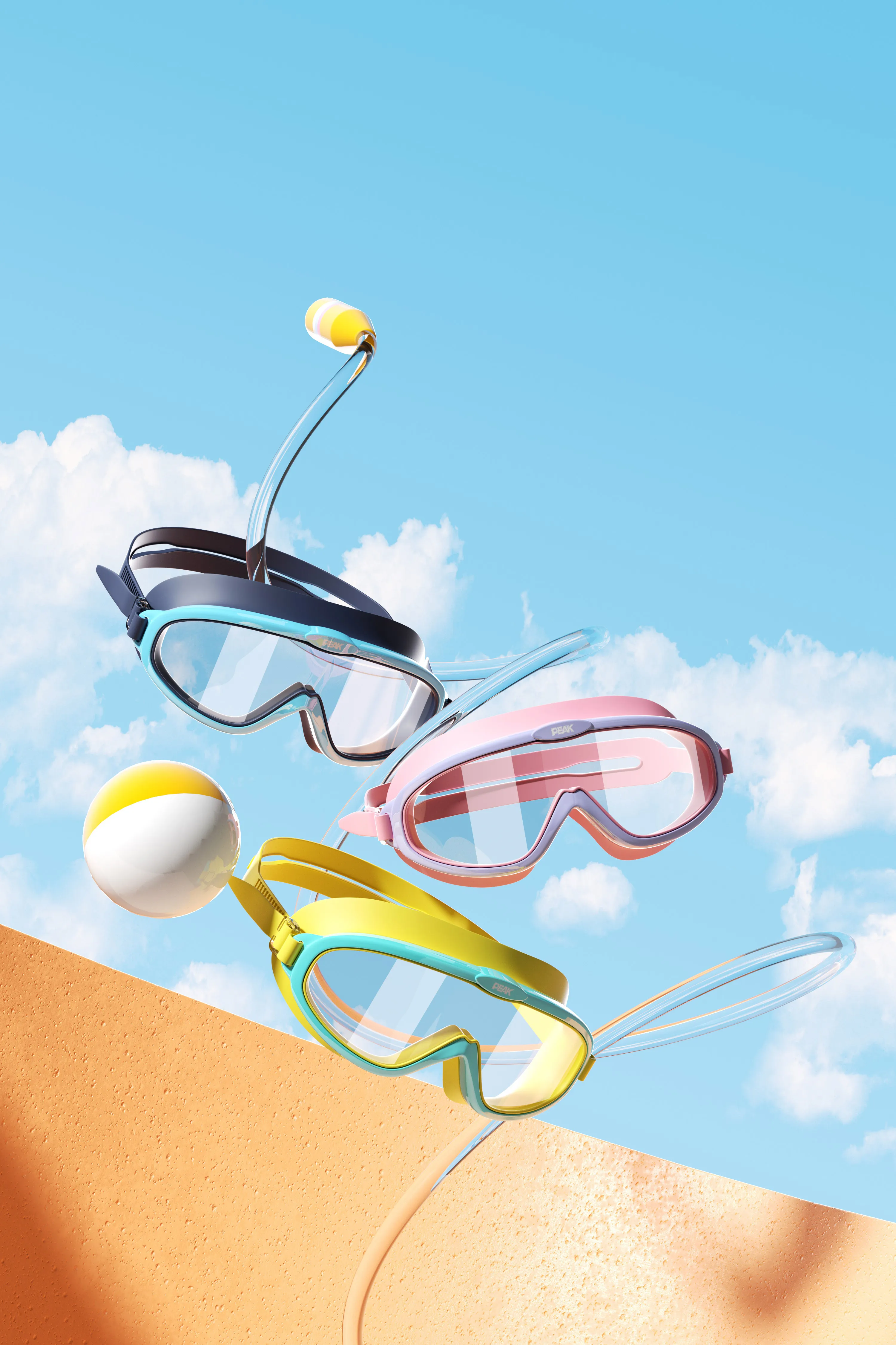 Kids Wide Vision  Swim Goggles Rainbow Coating Swimming Glass for Sports Anti-fog  No Leak Silicone Swim Goggle