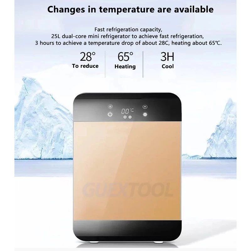 Портативный мини-холодильник 20 л, емкость 12/220 В, питание от переменного/постоянного тока, термоэлектрическая система охлаждения и обогрева для автомобилей, домов, офисов