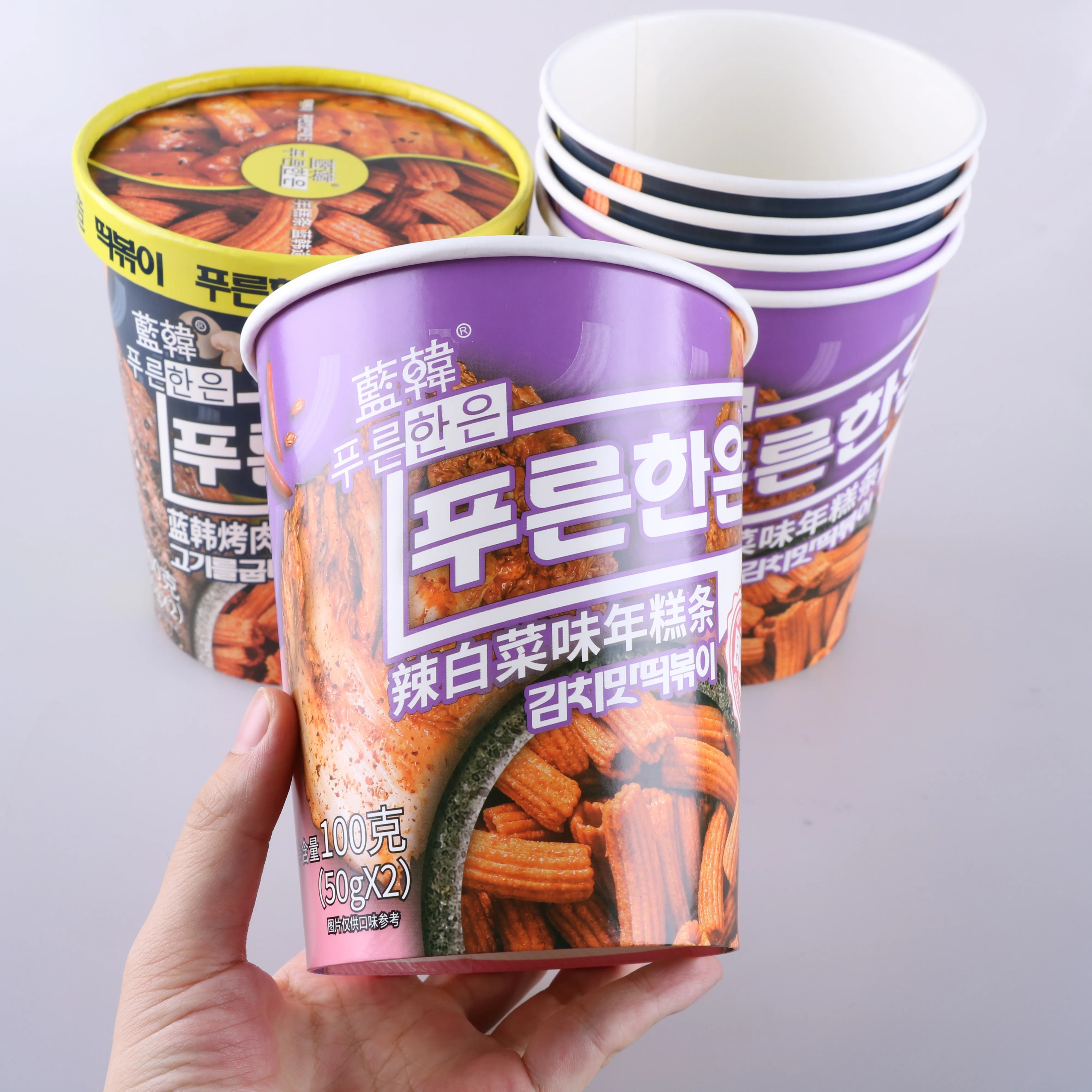 Wholesales Custom Design Disposable Paper Cup with Paper Lid for Food Packing