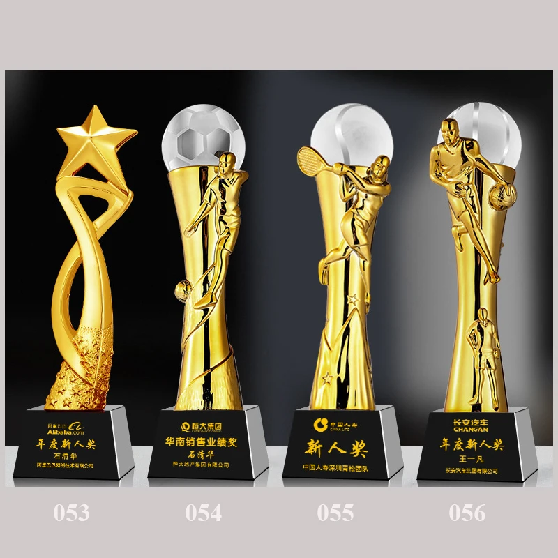 Shining custom  gold plated star  resin trophy award  resin award  for sports resin basketball trophy