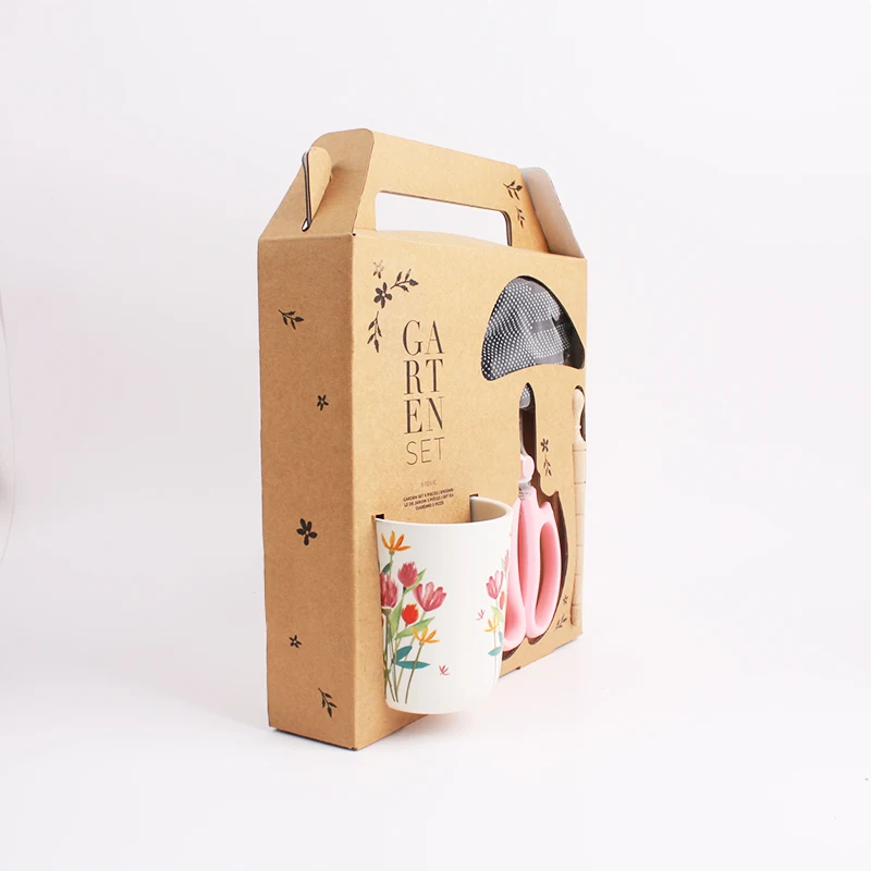 Ceramic Pot Tool Set with Gardening Gloves Scissors Wooden Marker Trowel Shovel for Planting and Flower DIY Care