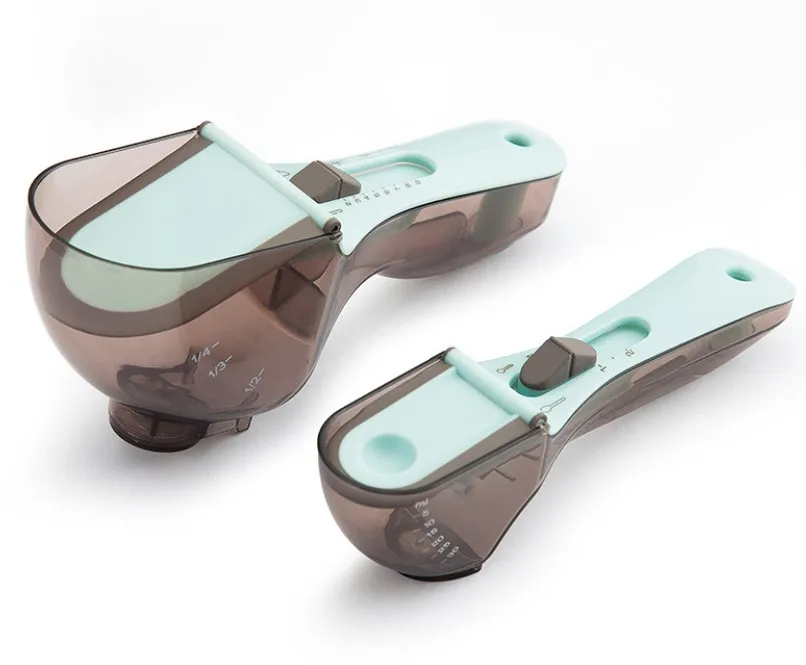 Kitchen baking flour powder scoop adjustable measuring spoon plastic