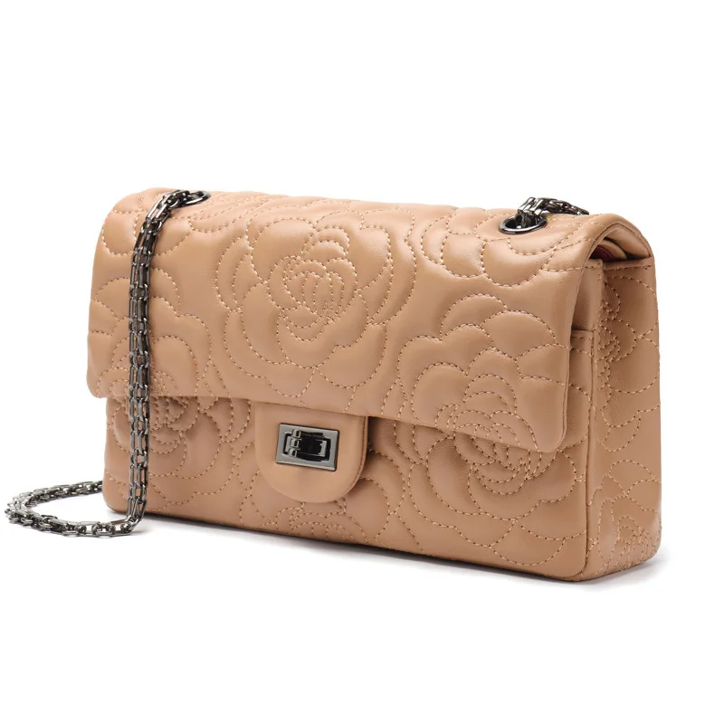 Уникальные красивые сумки с цветочной вышивкой из натуральной кожи 2024 женские нового дизайна роскошные цепочками