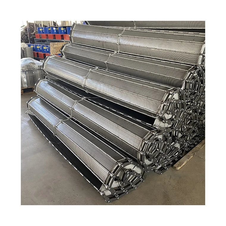 Customized 304 stainless steel conveyor belt for food and grain transport stainless steel plate link conveyor belt